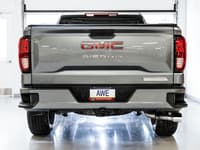awe tuning 19-22 4th gen gm 1500 5.3l 0fg catback dual side exit (flat bumper) - chrome tips 3015-22207