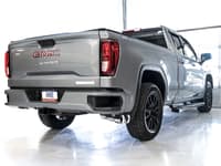awe tuning 19-22 4th gen gm 1500 5.3l 0fg catback dual side exit (flat bumper) - chrome tips 3015-22207