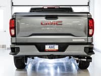 awe tuning 19-22 4th gen gm 1500 5.3l 0fg catback dual side exit (flat bumper) - diamond black tips 3015-23208