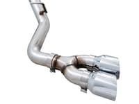 awe tuning 19-22 4th gen gm 1500 5.3l 0fg catback dual side exit (flat bumper) - chrome tips 3015-22207