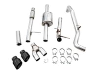 awe tuning 19-22 4th gen gm 1500 5.3l 0fg catback dual side exit (flat bumper) - diamond black tips 3015-23208