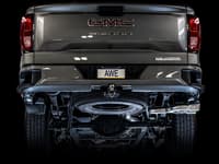 awe tuning 19-22 4th gen gm 1500 5.3l 0fg catback dual side exit (flat bumper) - chrome tips 3015-22207