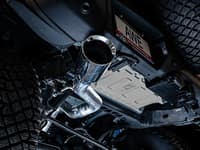 awe tuning 21-22 ford bronco 0fg single rear exit exhaust w/chrome silver tip & bash guard 3015-22789