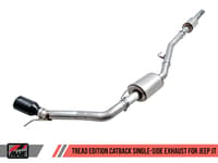 awe tuning 20-22 jeep gladiator jt 3.6l tread edition cat-back single side exhaust - diamond blk tips 3015-23103
