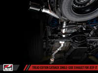 awe tuning 20-22 jeep gladiator jt 3.6l tread edition cat-back single side exhaust - diamond blk tips 3015-23103