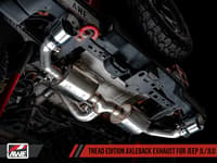 awe tuning 18-22 jeep wrangler jl/jlu tread edition axle-back dual exhaust - chrome silver tips 3015-32001