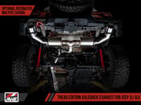 awe tuning 18-22 jeep wrangler jl/jlu tread edition axle-back dual exhaust - chrome silver tips 3015-32001