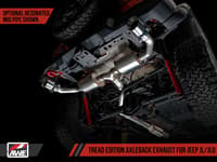 awe tuning 18-22 jeep wrangler jl/jlu tread edition axle-back dual exhaust - chrome silver tips 3015-32001