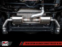 awe tuning 12-18 jeep wrangler jk/jku 3.6l tread edition axle-back dual exhaust - chrome silver tips 3015-32003