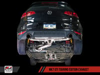 awe tuning 15-17 vw mk7 gti touring edition exhaust - chrome silver tips 3015-32046
