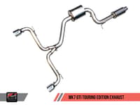 awe tuning 15-17 vw mk7 gti touring edition exhaust - diamond black tips 3015-33050