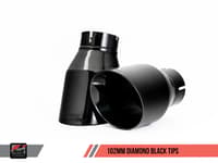 awe tuning 15-17 vw mk7 gti touring edition exhaust - diamond black tips 3015-33050