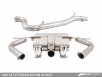 awe tuning 15-20 audi 8v a3 touring edition exhaust - dual outlet diamond black 90 mm tips 3015-32058