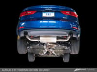 awe tuning 15-20 audi 8v a3 touring edition exhaust - dual outlet diamond black 90 mm tips 3015-32058