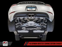 awe tuning 17-21 porsche 718 boxster / cayman touring edition exhaust - diamond black tips 3015-33080