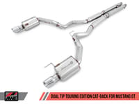 awe tuning 15-17 ford s550 mustang gt cat-back exhaust - touring edition (chrome silver tips) 3015-32084