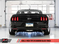 awe tuning 15-17 ford s550 mustang gt cat-back exhaust - touring edition (diamond black tips) 3015-33084