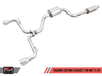 awe tuning 18-21 volkswagen gti mk7.5 2.0t touring edition exhaust w/chrome silver tips 102mm 3015-32096
