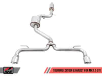 awe tuning 18-21 volkswagen gti mk7.5 2.0t touring edition exhaust w/chrome silver tips 102mm 3015-32096
