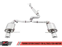 awe tuning 17-19 vw mk7 golf alltrack/sportwagen 4motion touring edition exhaust - polished silver tips 3015-32098