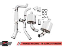 awe tuning 17-19 vw mk7 golf alltrack/sportwagen 4motion touring edition exhaust - polished silver tips 3015-32098