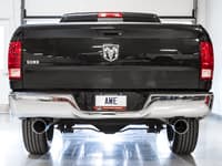 awe tuning 09-21 ram 1500 5.7l (w/o cutout) 0fg dual rear exit cat-back exhaust - chrome silver tips 3015-32101