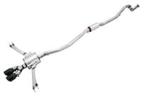 awe tuning 17-20 honda civic si touring edition exhaust w/front pipe & dual diamond black tips 3015-33122