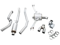 awe tuning 17-20 honda civic si touring edition exhaust w/front pipe & dual diamond black tips 3015-33122