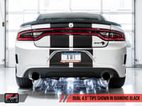 awe tuning 15-21 dodge charger 6.4l/6.2l supercharged track edition exhaust - diamond black tips 3015-33126