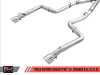 awe tuning 15-21 dodge charger 6.4l/6.2l supercharged track edition exhaust - diamond black tips 3015-33126