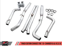 awe tuning 15-21 dodge charger 6.4l/6.2l supercharged track edition exhaust - diamond black tips 3015-33126