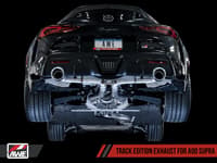 awe tuning 20-22 toyota supra a90 track edition exhaust - 5in chrome silver tips 3015-32116