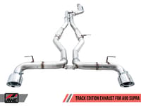 awe tuning 20-22 toyota supra a90 track edition exhaust - 5in chrome silver tips 3015-32116