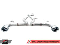 awe tuning 20-22 toyota supra a90 track edition exhaust - 5in chrome silver tips 3015-32116