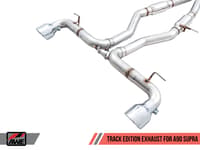 awe 20-22 toyota supra a90 track edition exhaust - 5in diamond black tips 3015-33130