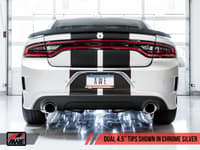 awe tuning 17-22 dodge charger 5.7l touring edition exhaust - non-resonated - chrome silver tips 3020-32060