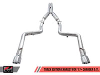 awe tuning 17-22 dodge charger 5.7l track edition exhaust - diamond black tips 3015-33134
