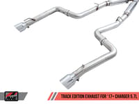 awe tuning 17-22 dodge charger 5.7l track edition exhaust - diamond black tips 3015-33134