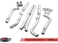 awe tuning 17-22 dodge charger 5.7l track edition exhaust - diamond black tips 3015-33134