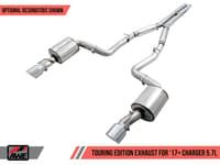 awe tuning 17-22 dodge charger 5.7l touring edition exhaust - resonated - chrome silver tips 3015-32122