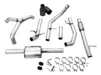 awe tuning 19-22 4th gen gm 1500 5.3l 0fg catback split rear exit (flat bumper) - quad diamond black tips 3015-33206