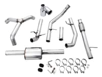 awe tuning 19-22 4th gen gm 1500 5.3l 0fg catback split rear exit (flat bumper) - quad chrome tips 3015-32205