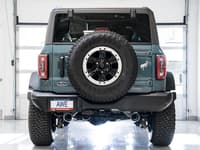 awe tuning 21-22 ford bronco 0fg dual rear exit exhaust w/chrome silver tips & bash guard 3015-32456