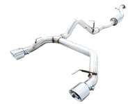 awe tuning 21-22 ford bronco 0fg dual rear exit exhaust w/diamond black tips & bash guard 3015-33456
