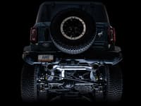 awe tuning 21-22 ford bronco 0fg dual rear exit exhaust w/chrome silver tips & bash guard 3015-32456