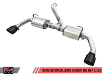 awe tuning 18-22 jeep wrangler jl/jlu tread edition axle-back dual exhaust - diamond black tips 3015-33001