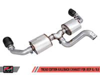 awe tuning 18-22 jeep wrangler jl/jlu tread edition axle-back dual exhaust - diamond black tips 3015-33001