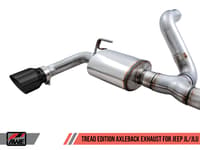 awe tuning 18-22 jeep wrangler jl/jlu tread edition axle-back dual exhaust - diamond black tips 3015-33001