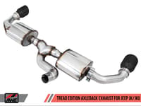awe tuning 12-18 jeep wrangler jk/jku 3.6l tread edition axle-back dual exhaust - diamond black tips 3015-33003