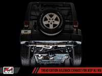 awe tuning 12-18 jeep wrangler jk/jku 3.6l tread edition axle-back dual exhaust - diamond black tips 3015-33003